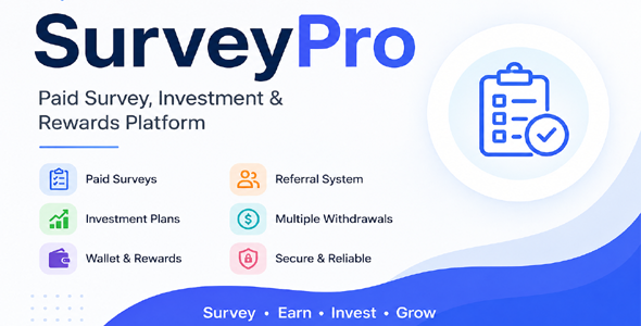 SurveyPro - Paid Survey & Rewards Platform - Surve