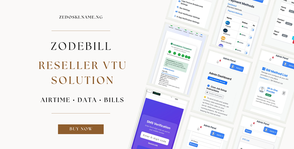 ZodeBill – VTU & Bills Payment Web App (Airtime,